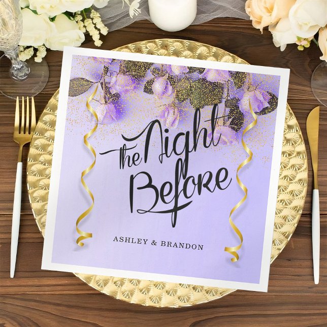 Guardanapos Florais Roxos para a Noite Anterior ao (Criador carregado)