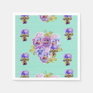 Guardanapos Florais Turquesa Shabby Chic