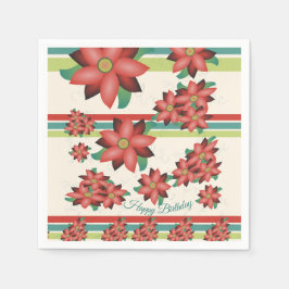 Guardanapos Flores bonito Em Barn Reds