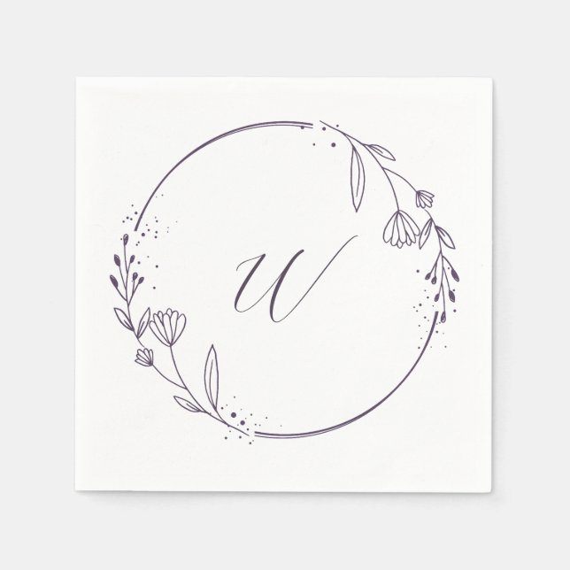 Guardanapos Iniciais da Recepção de Casamento (Frente)