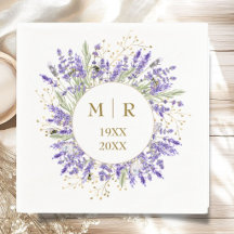 Guardanapos Lavanda para Bodas de Ouro 50 Anos de 