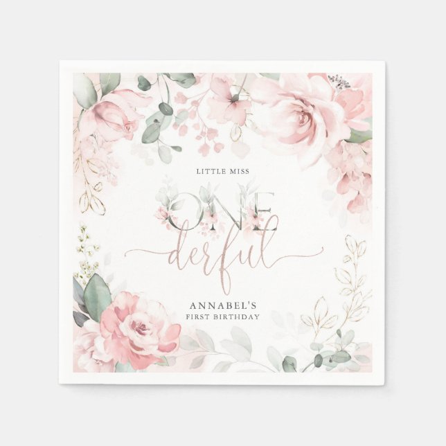 Guardanapos Little Miss Onederful (Frente)