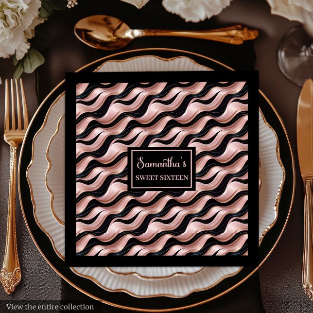 Guardanapos Lux Rose Gold Elegantes Acentuam a Fes (Lux Rose Gold Napkins Elegant Glitter Party Accent)