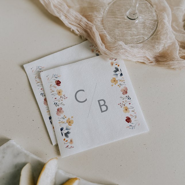 Guardanapos Monogramados com Flor Silvestre Boho C (Criador carregado)