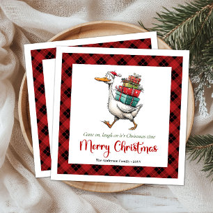 Guardanapos Natal Ganso Divertido Minimalista Capr