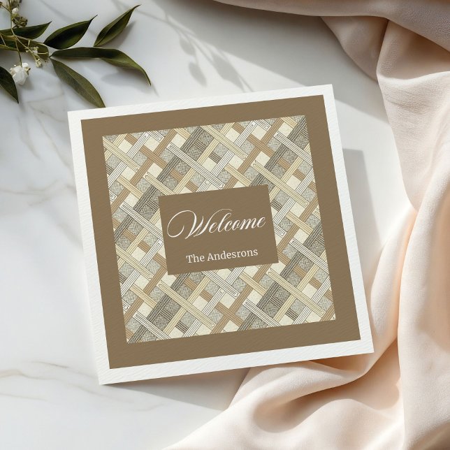 Guardanapos Neutros Personalizados Acento de Mesa  (Personalized Neutral Napkins Elegant Table Accent)