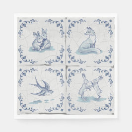 Guardanapos para Almoço Azulejo Delft Animais da F