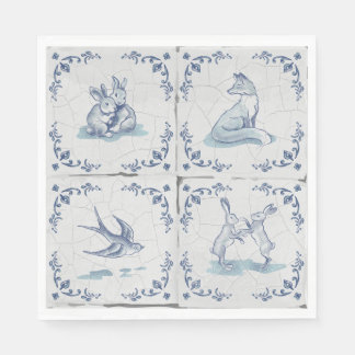 Guardanapos para Almoço Azulejo Delft Animais da F