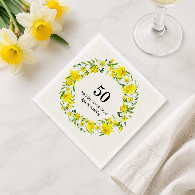Guardanapos para Aniversário de 50 anos com Coroa  (Add name to customize.  See the collection for matching items. )