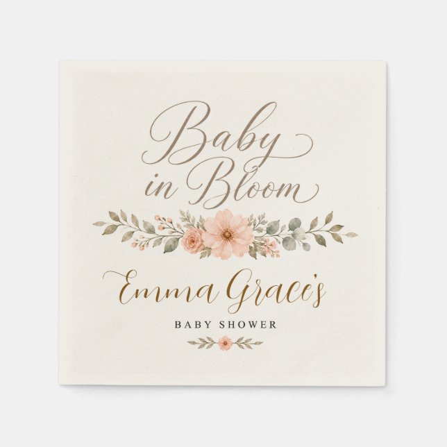 Guardanapos para Chá de Bebê Baby in Bloom (Frente)