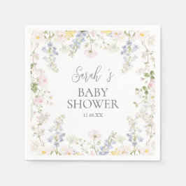 Guardanapos para Chá de Bebê Baby in Bloom Wildflo