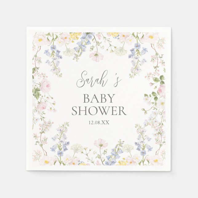Guardanapos para Chá de Bebê Baby in Bloom Wildflo (Frente)