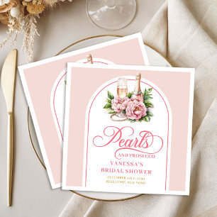 Guardanapos para Chá de Bebê Chic Blush e Pérolas