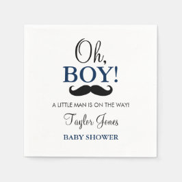 Guardanapos para Chá de Bebê com Bigode Oh Boy