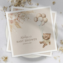 Guardanapos para Chá de Bebê com Urso Teddy Boho G