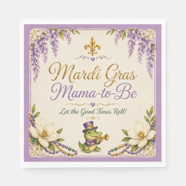 Guardanapos para Chá de Bebê da Mamãe Grávida do M (Frente)