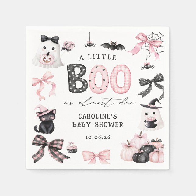 Guardanapos para Chá de Bebê da Menina Little Boo  (Frente)