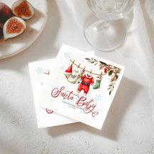 Guardanapos para Chá de Bebê de Natal Santa Baby C