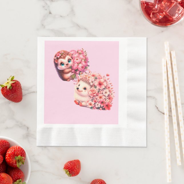 Guardanapos para Chá de Bebê de Ourico para Menina (Insitu)