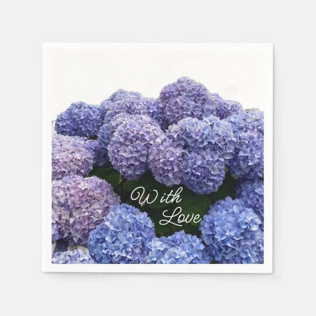 Guardanapos para Chá de Bebê e Noiva Roxo, Hortêns (Frente)