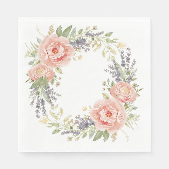 Guardanapos para Chá de Bebê – Floral em Aquarela  (Frente)