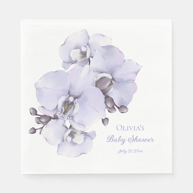 Guardanapos para Chá de Bebê Lavanda Orquídea - Be (Frente)
