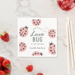 Guardanapos para Chá de Bebê Little Love Bug Pink 