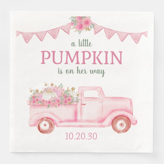 Guardanapos para Chá de Bebê Little Pumpkin Girl (Frente)