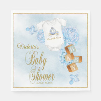 Guardanapos para Chá de Bebê Menino Aquarela Azul 