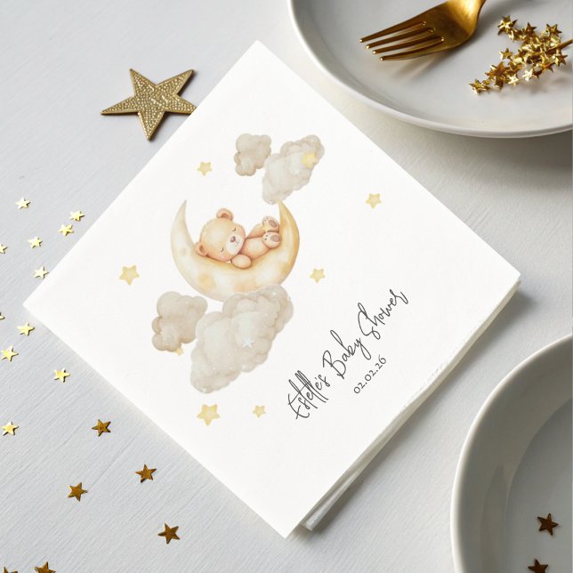 Guardanapos para Chá de Bebê Teddy Bear Moon Stars (Criador carregado)