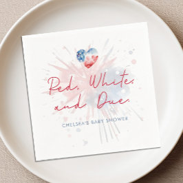 Guardanapos para Chá de Bebê Vermelho Branco e Dev