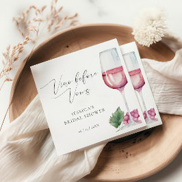Guardanapos para Chá de Noiva Aquarela Vino antes