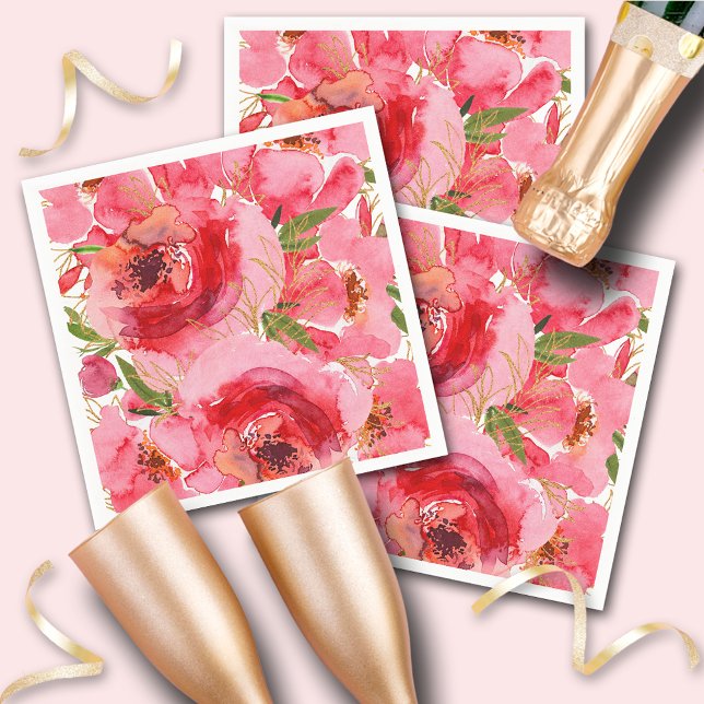 Guardanapos para Chá de Noiva Floral em Aquarela (Criador carregado)