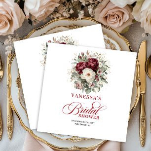 Guardanapos para Chá de Noiva Glam Marsala Floral