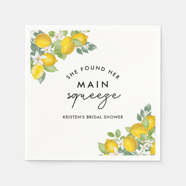 Guardanapos para Chá de Noiva Limão Main Squeeze (Frente)