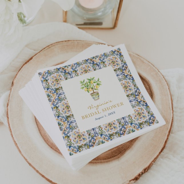 Guardanapos para Chá de Noiva Main Squeeze (Italian Main Squeeze Bridal Shower Napkins by Painted Paperie
)