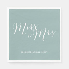 Guardanapos para Chá de Noiva Miss to Mrs Green