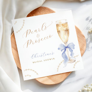 Guardanapos para Chá de Noiva Pérolas e Prosecco A