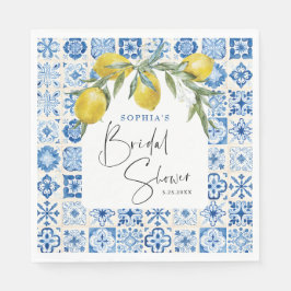 Guardanapos para Chás de Noiva com Azulejos Azuis 