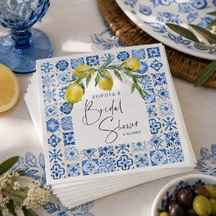 Guardanapos para Chás de Noiva com Azulejos Azuis 