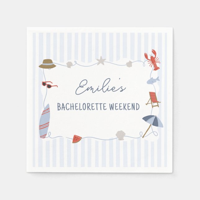 Guardanapos para despedida de solteira do Cabo Cod (Frente)