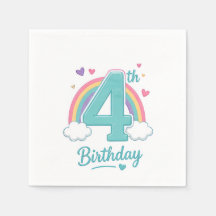 Guardanapos para Festa de 4º Aniversário