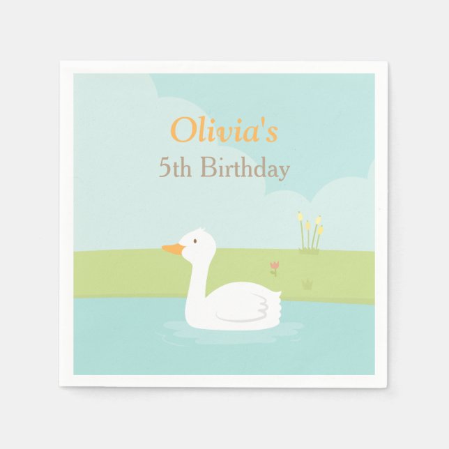 Guardanapos para festa de aniversário de pato bran (Frente)