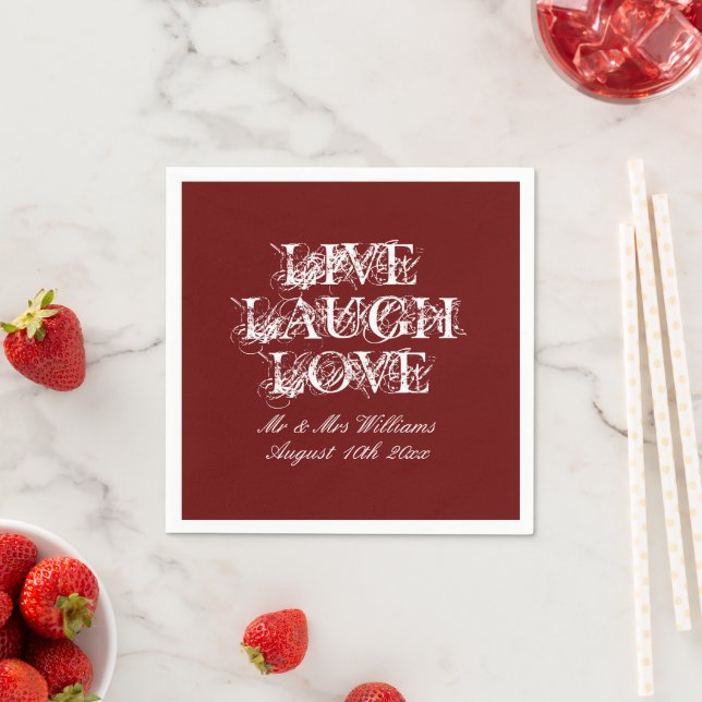 Guardanapos para festa de casamento vermelho escur (Insitu)