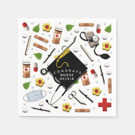 guardanapos para festa de formatura de enfermeira