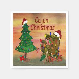 guardanapos para festa de Natal Cajun no bayou