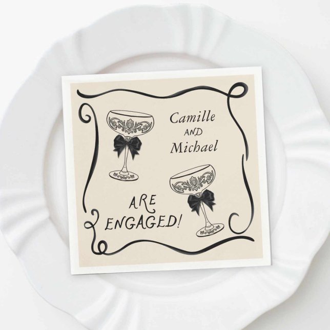Guardanapos para Festa de Noivado de Cocktail (Engagement Party Paper napkins)