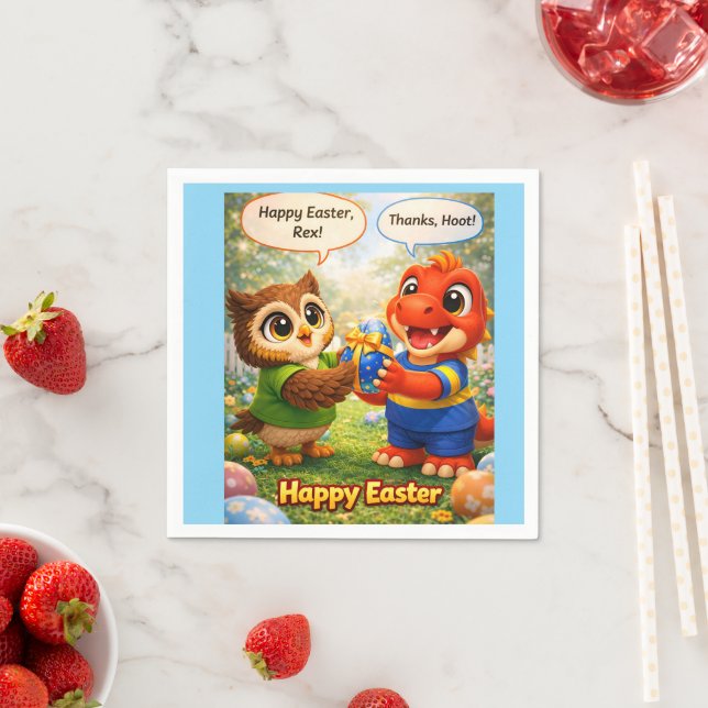 Guardanapos para festa infantil da Páscoa feliz (Insitu)