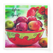 Guardanapos para Jantar Maçãs Vermelhas e Rosas A 