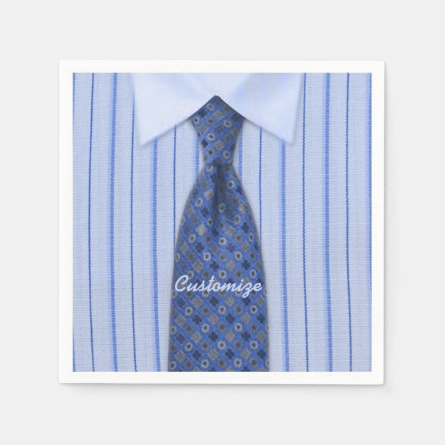 Guardanapos para Terno Masculino Camisa Azul e Gra (Frente)